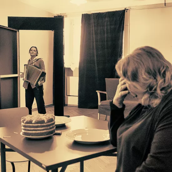 „Dzień Walentego” | Dorota Kiełkowicz, Milena Lisiecka | zdjęcie z próby | fot. Marcin Nowak